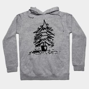 Sad Christmas tree shedding pine needles Hoodie